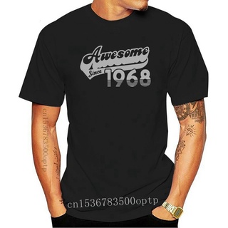 เสื้อยืดคอกลม พิมพ์ลาย Since 1968 Funny 50th Birthday Gift for s Wos Vintage สําหรับผู้ชาย