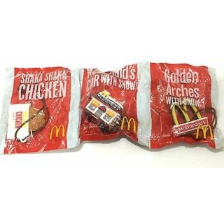 [ Import ] Mcdonalds Set of  3 Key Holder 1) Golden Arches with Snow, McDonalds Car with Snow and Shaka Shaka Chicken.