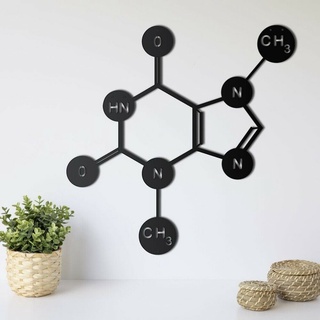 สติกเกอร์โลหะ รูปสัญลักษณ์ช็อคโกแลต Theobromine Molecule สําหรับตกแต่งผนังบ้าน ออฟฟิศ