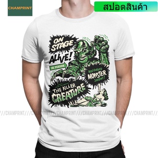 เสื้อยืดโอเวอร์ไซส์ราคาต่ำสุด!!ใหม่ เสื้อยืดลําลอง แขนสั้น พิมพ์ลาย The Killer Creature Hollywood สําหรับผู้ชายS-3XLS-3X