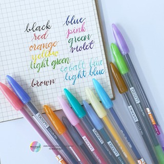 bloom colorpen set 6 / set 12 ปากกา สีบลูม ชุด 6สีพร้อมแพคเกจ /12 สีพร้อมกล่อง เขียน calligraphy ได้ triple3