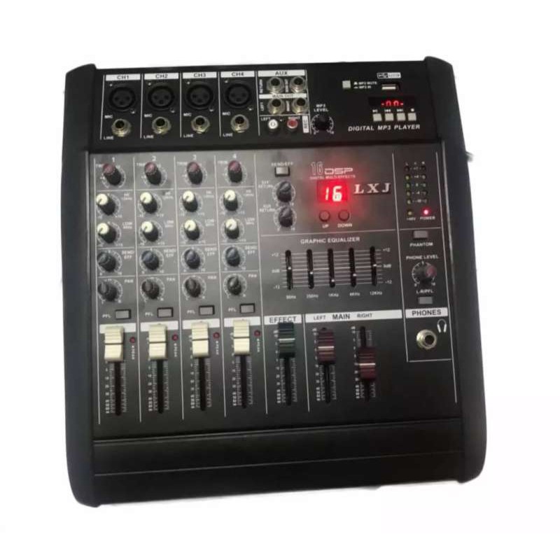 LXJ เพาเวอร์มิกเซอร์ ขยายเสียง500วัตต์ 4CH BLUETOOTH USB/SD CARD EFFECT 16DSP smp-4