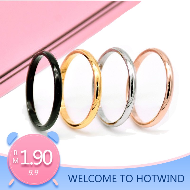 2 มม./4 มม./6 มม./8 มม.เงิน Rose Gold Plated Titanium Steel Wedding Band แหวนผู้หญิงผู้ชายงานแต่งงานเครื่องประดับ