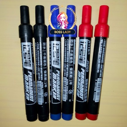 ปากกามาร์กเกอร์ถาวร J5203 (สีดํา น้ําเงิน แดง)