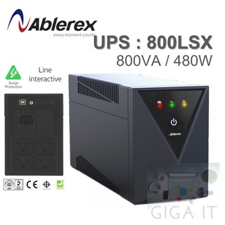 ABLEREX-800LSX UPS (800VA / 480WATT) ป้องกันไฟกระชาก, LED Display ประกันศูนย์ 3 ปี