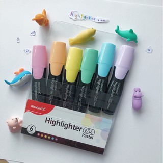 Monami Highlighter Pastel 604 (1 Set 6 Colors)