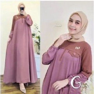 Giva DRESS BL MOSCREPE LD 110 ซม. (ซิปด้านหน้า) Gamis Modern Lebaran Luxury Teenage Kids Gamis Women Gamis Simple Jumbo Center Wholesale Muslim Fashion ส่งฟรี