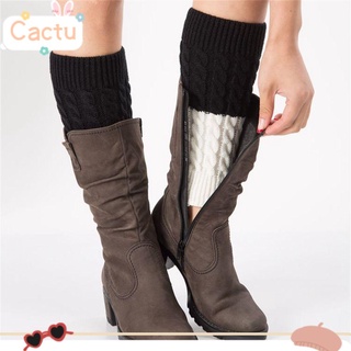 CACTU Winter Boot Socks Elastic Knitted Socks Leg Warmers Crochet Women Warm Soft Short Ankle Warmer/Multicolor #1