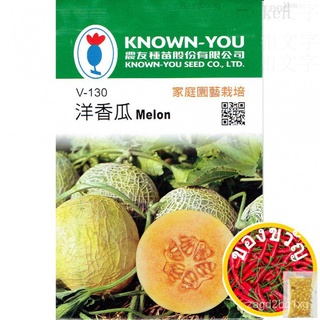 寻花สนุก 洋香瓜(Melon)【ผลไม้และผักเมล็ด】 มิตรชาวนาแบรนด์ แพคเกจขนาดเล็ก เมล็ด เกี่ยวกับ10เม็ด/แพคเกจผักชี/บ้านและสวน/แม่และเด