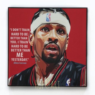 Allen Iverson #2 อัลเลน ไอเวอร์สัน Basketball บาสเก็ตบอล รูปภาพ​ติด​ผนัง​ pop art​ กรอบรูป​​ นักกีฬา ของขวัญ​​ แต่งบ้าน