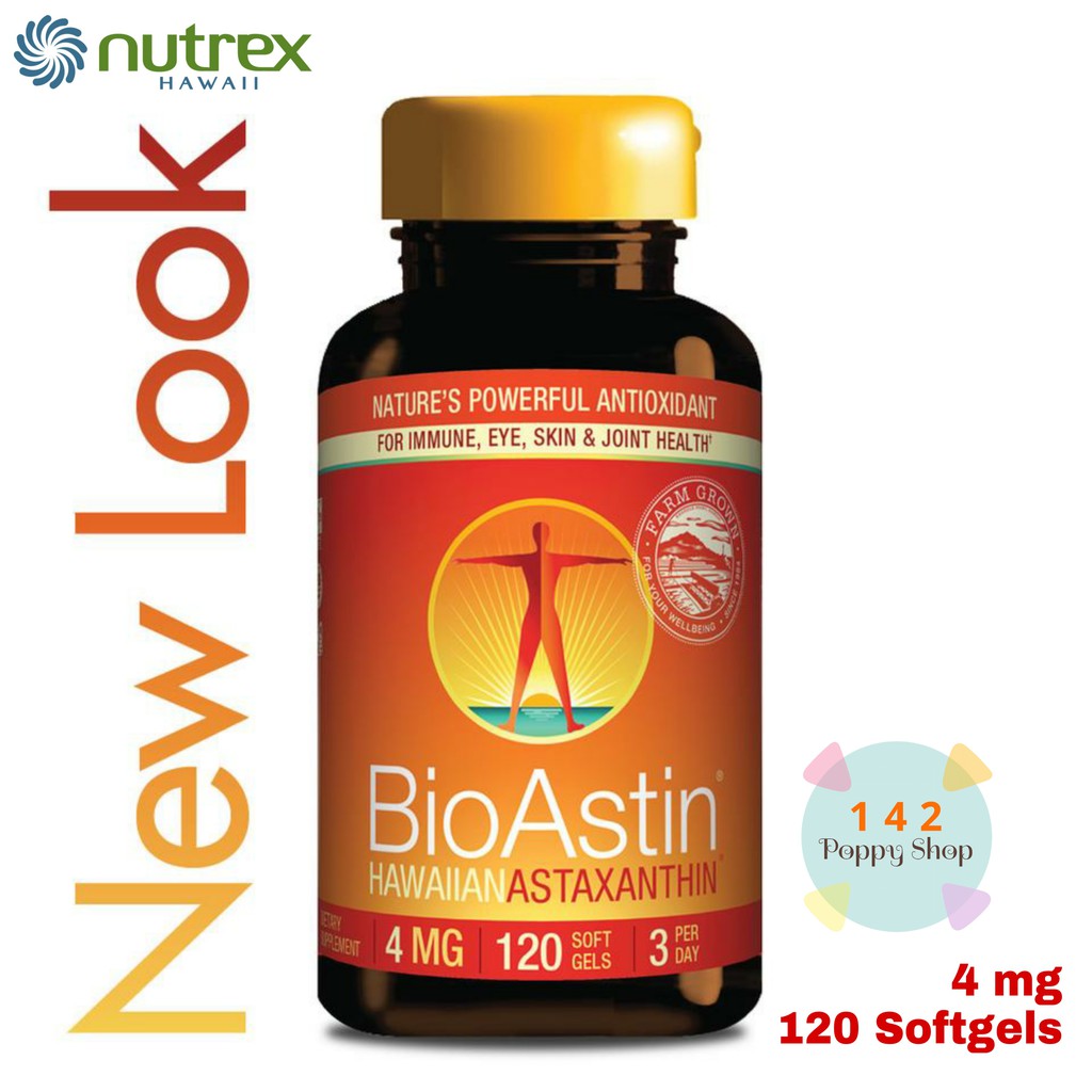 Nutrex Hawaii BioAstin Hawaiian Astaxanthin-4 mg 120 Gelcaps สาหร่ายแดง แอสต้าแซนธิน
