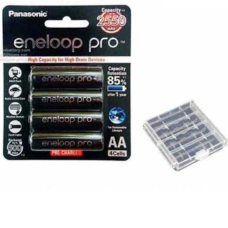 ถ่านชาร์จ Panasonic Eneloop Pro AA 2550 mAh 4 ก้อน แถมกล่อง ของแท้ มีประกันศูนย์ฯ