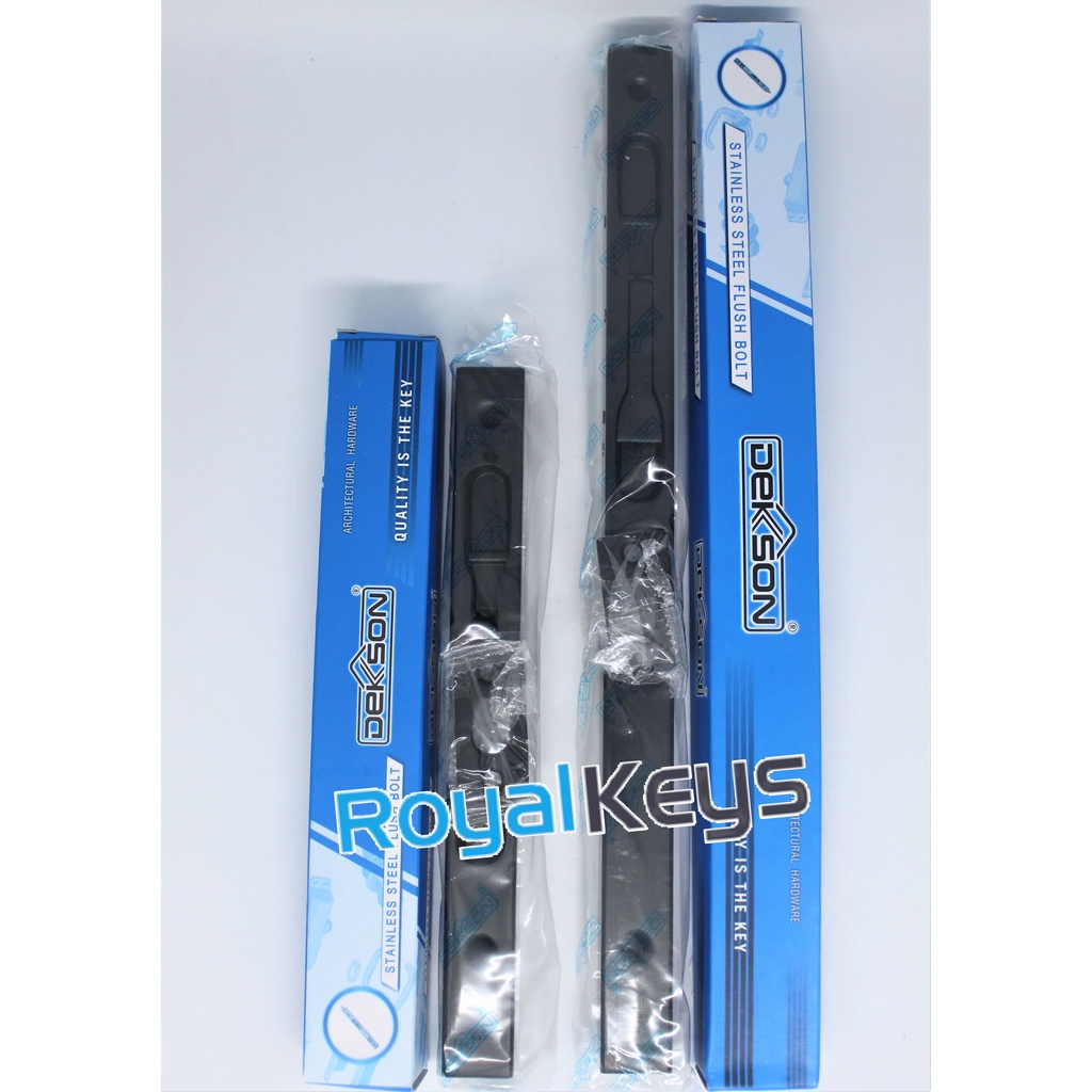Flush Bolt Dekson FB 040 8" + 12" นิ้วช่องล็อคประตูสีดํา