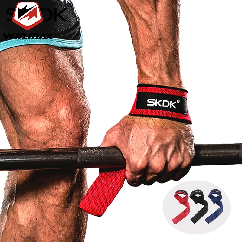 WINMAX 2 ชิ้นยกน้ําหนักยิมกันลื่นสายรัดข้อมือกีฬายกน้ําหนักรองรับข้อมือ Crossfit มือจับฟิตเนสเพาะกาย — صورة 2