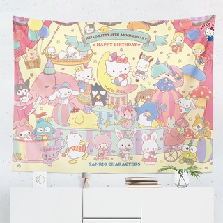 ❖Sanrio พื้นหลังผ้าโปสเตอร์รอบแขวนผ้านักเรียนหอพัก Wall ผ้า Tapestry Baiyugui big ear dog Melody