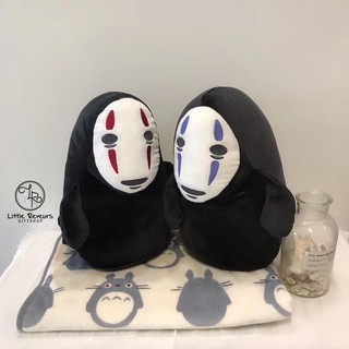 ❌หลุด QC ผ้าห่มมีตำหนิ ❌ ผีไร้หน้า ตุ๊กตาหมอนผ้าห่ม Noface 👻 จากอนิเมะ เรื่องSpirited Away 💜❤️