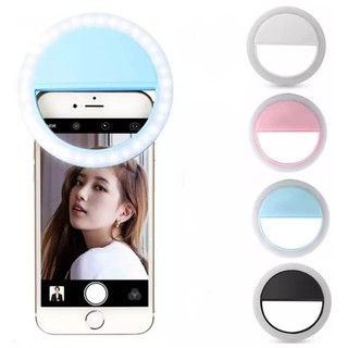 Selfie LED Ring ไฟวงแหวนเซลฟี่แบบหนีบกับโทรศัพท์มือถือ ปรับระดับความสว่างได้ถึง 3 ระดับ แบบชาร์จไฟ แบตเตอร์รี่ในตัว