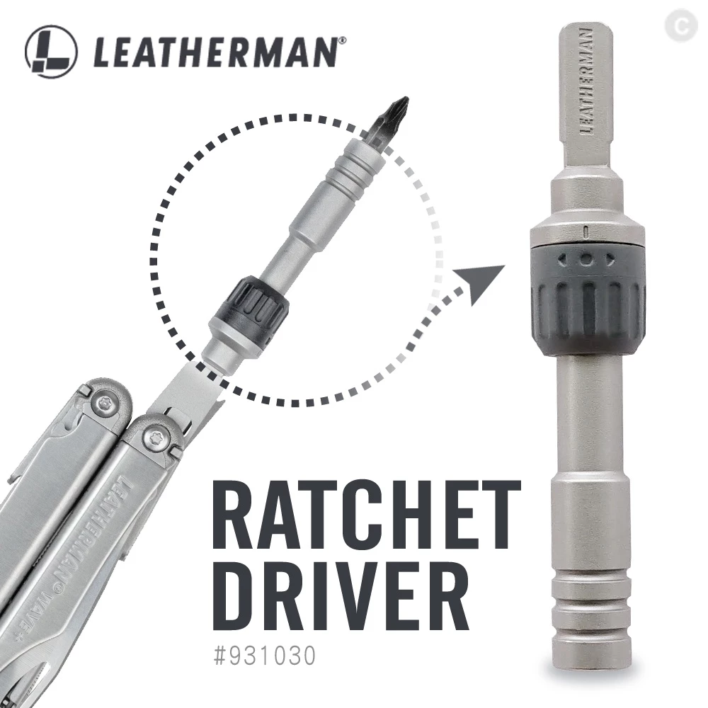 Leatherman Ratchet Driver ตัวเสริมอุปกรณ์ Leatherman Tools สำหรับช่วยให้ขันสกรูและน๊อตได้สะดวกขึ้น