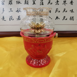 โคมไฟแก้วเซรามิค รูปพระโพธิสัตว์ ป้องกันลม สีแดง สําหรับตกแต่งบ้าน