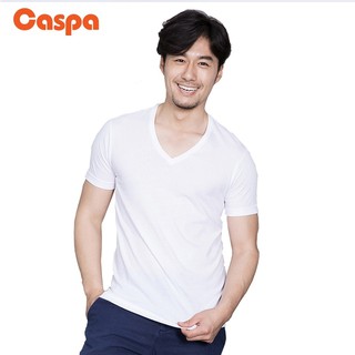 Caspa เสื้อยืดคอวี รุ่น397  สีพื้น ใส่ได้ทั้งผู้ชาย-ผู้หญิง รุ่น397