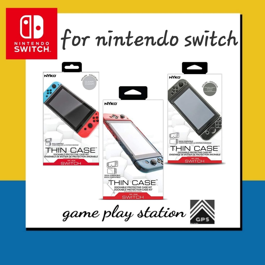 nintendo switch thin case แท้ ใช้กับรุ่น oled ( nyko ) clear แบบใส / red blue แบบสี