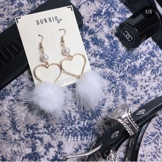 ♡ Fluffy heart earring ♡