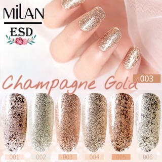 🔥.สีทาเล็บเจล Milan ของแท้ นำเข้า ได้มาตราฐาน สีแชมเปญ Champagne Gold Color ขนาด 15 ml อบ UV เท่านั้น เก็บปลายทาง