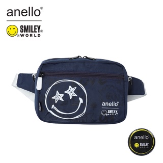 พร้อมส่งจ้า กระเป๋าสะพายข้างแฟชั่น anello x SMILEY   3IN1 คาดอกได้คาดเอวได้สะพายข้างได้ ใส่ของได้เยอะ แบบใหม่