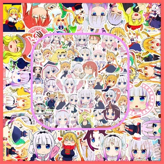 100Pcs/Set ❉ Miss Kobayashis Dragon Maid Series A สติ๊กเกอร์ ❉ Anime Tohru Kanna DIY Fashion Mixed Luggage Laptop Skateboard Decals Doodle สติ๊กเกอร์