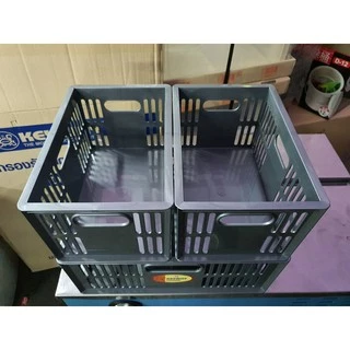 ตะกร้าอเนกประสงค์ สี่เหลี่ยมสีเทา (สีใหม่) รุ่น K-25 ขนาด 24 x 32.7 x 13.3 cm