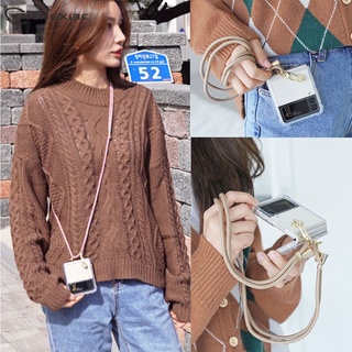 [สินค้าใหม่ครึ่งราคาสำหรับการสั่งซื้อครั้งแรก] เคสมือถือ แบบหนัง ลายการ์ตูนอนิเมะ พร้อมสายคล้อง สําหรับ Samsung z Flip 3 z Flip 1/2 z Flip 3 Flip 3