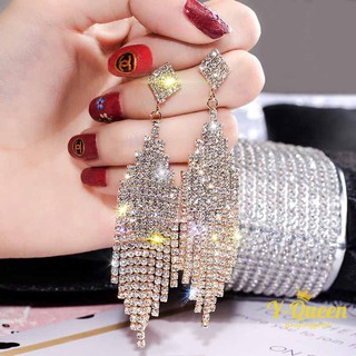 เครื่องประดับสตรีต่างหู Drop Rhinestone Drop Rhinestone