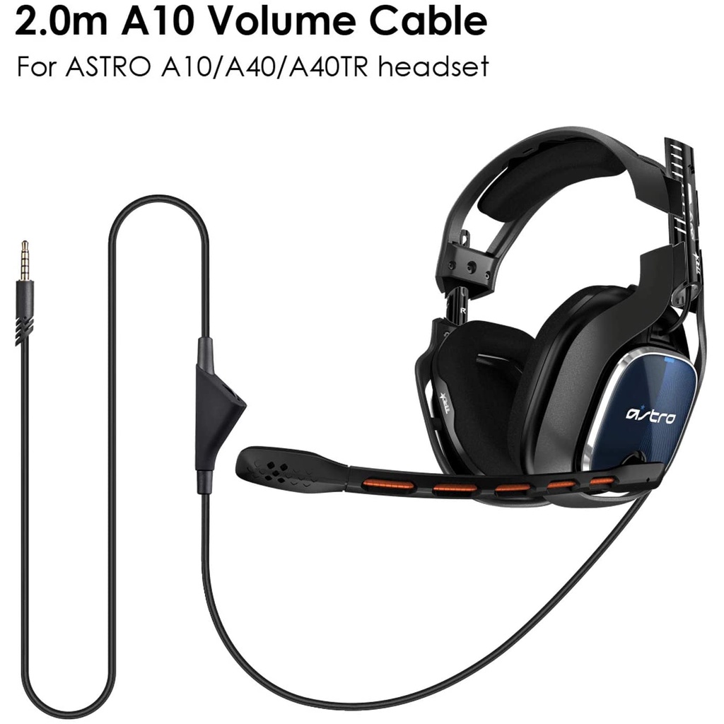 [Avery ] 2m Audio Extension Cable สําหรับ Logitech Astro A10 A30 A40 A40TR A50 ชุดหูฟัง Volume / Mute Cord เชื ่ อมต ่ อกับคอมพิวเตอร ์ PC Xbox One PS4 Controller Adapter Line 3.5 มม.ถึง 3.5 มม .