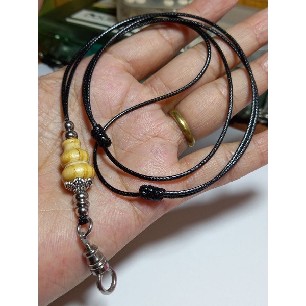 สร้อยพระเชือกเคลือบเงา ขั้นน้ำเต้าไม้สนนอก แต่ง สแตนเลสแท้ งานสวยราคาถูก - รูปที่ 2