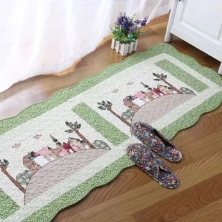พรมเช็ดเท้า ผ้าเช็ดเท้าผ้าฝ้าย วินเทจ ขนาด50x135 cm เบาะรองนั่ง ผ้าปูโซฟาเก้าอี้ไม้ พรมตกแต่งบ้าน พรมอเนกประสงค์