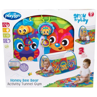 [ใช้ 2 โค้ดลดเพิ่ม] Playgro เพลย์จิม ลวดลายสีสันสดใส Honey Bee Bear Tunnel Gym