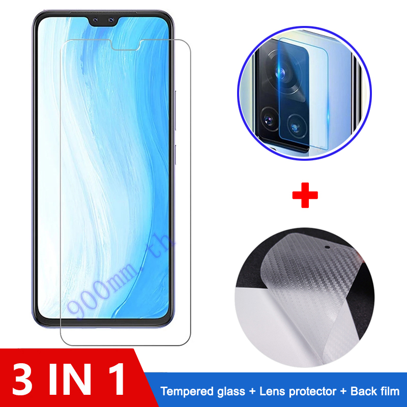 3-in-1 ฟิล์มกระจก Vivo V20 Pro กระจกนิรภัย Vivo V20 Pro SE V19 Neo V17 V15 Pro Y91Y97 Y95 ป้องกันหน้าจอ ฟิล์มกระจกกันเลนส์กล้อง & ฟิล์มหลัง