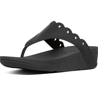 Fitflop Womens Esther Floret Toe-Thongs สี All Black