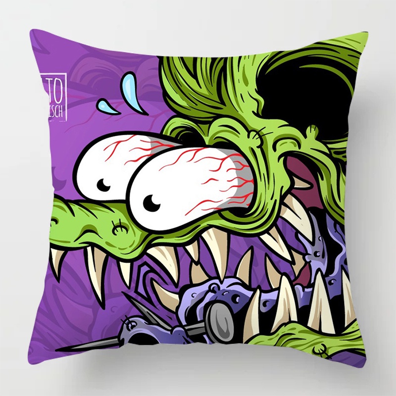 ปลอกหมอนพิมพ์ลายการ์ตูน Tales Of The Rat Fink แบบนุ่มสําหรับตกแต่งบ้าน 45X45