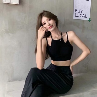 💓BRA-991💓พร้อมส่ง เสื้อสายเดี่ยวไหมพรมน่ารักสไตล์​เกาหลี​ ดีเทลสาย4เส้นแซ่บๆ