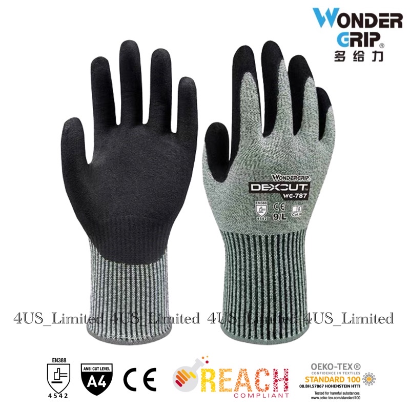 Wonder Grip Dexcut WG-787,EN388-4542 ถุงมือกันบาด
