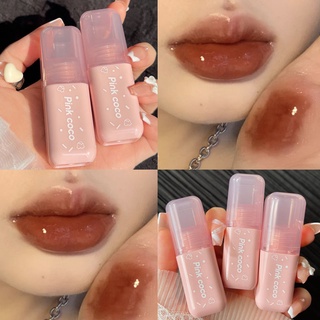 Pink Coco ลิปสติก ลิปกลอส โดนัท สีชมพู ให้ความชุ่มชื้น ติดทนนาน