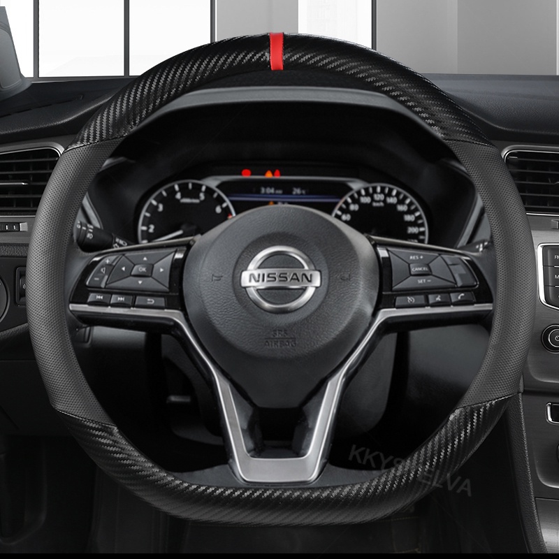 [พร้อมส่ง] ปลอกหนังหุ้มพวงมาลัยรถยนต์ 38 ซม. อุปกรณ์เสริม สําหรับ Nissan Almera X-Trail Grand Livina Navara Serena March Teana C27 Qashqai Terra