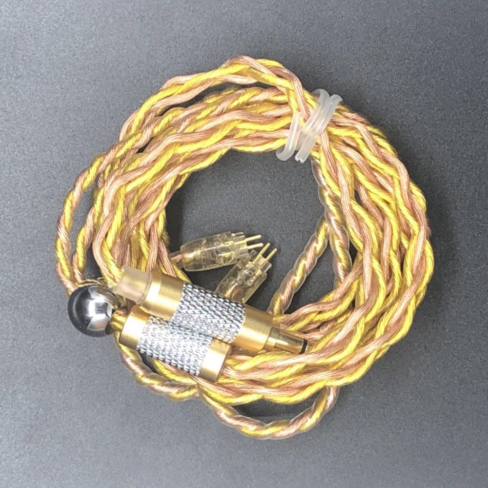 JCALLY Gold Copper Mixed JC04P 5N OFC 4 Shares 252 Cores Earphone Upgrade Cable for Shure SE215 KZ Z