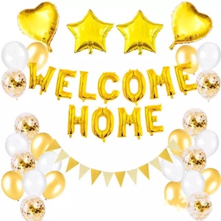 ชุดลูกโป่ง welcome home ต้อนรับ กลับบ้าน ครบชุด