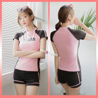 ชุดว่ายน้ำสปอร์ตหญิง เสื้อ กางเกง 2 ชิ้น รุ่น032027 ชุดว่ายน้ำแบบเต็มตัว