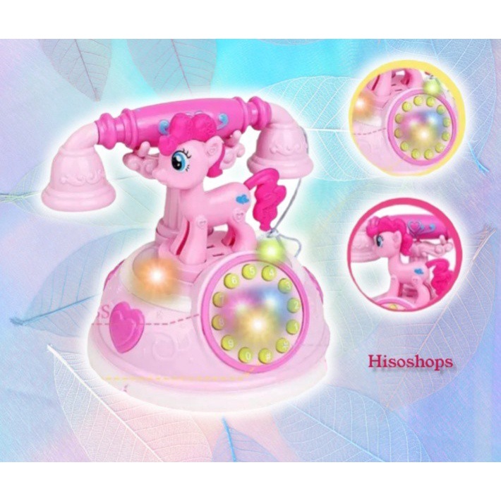 Pony Telephone โทรศัพท์ม้าโพนี่ โทรศัพท์ตุ๊กตาน่ารัก โทรศัพท์ที่มีแสงและตุ๊กตา โทรศัพของเล่นเด็ก มีเ