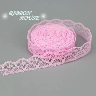 ริบบิ้นผ้าลูกไม้สีขาว ชมพู แดง น้ําเงิน สําหรับตกแต่งงานฝีมือ ขนาด 15 มม.
