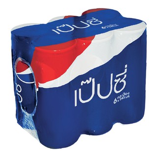 เป๊ปซี่ สลิมแคน เครื่องดื่มน้ำอัดลม ขนาด 245 มิลลิลิตร แพ็ค x 6 กระป๋อง Pepsi Slim Can Carbonated Soft Drink Size 245 ml