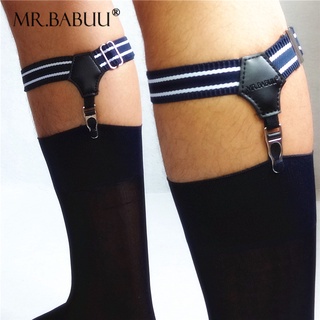 MR.BABUU คลิปหนีบถุงเท้าชายหญิง  1คู่ ป้องกันการลื่น ยืดได้ดีไม่รัดขา ลายขาวดำ